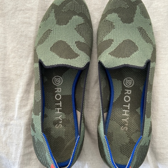 Rothy's Shoes - Rothy's Green and Black Camo Loafers Sleek Slip-On Comfort